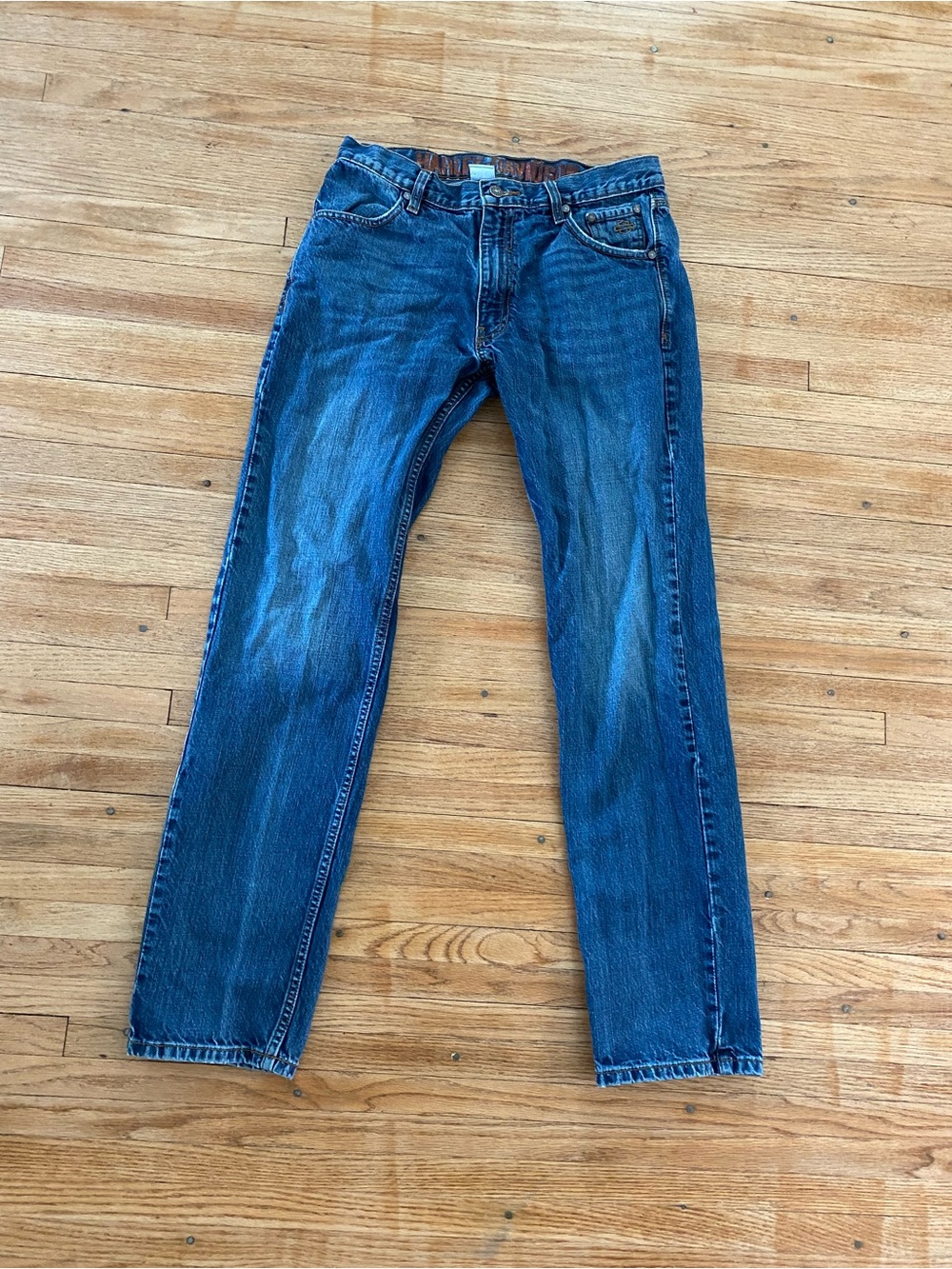 Harley Davidson 32x34 Classic Straight Leg Men's Blue Denim Jeans